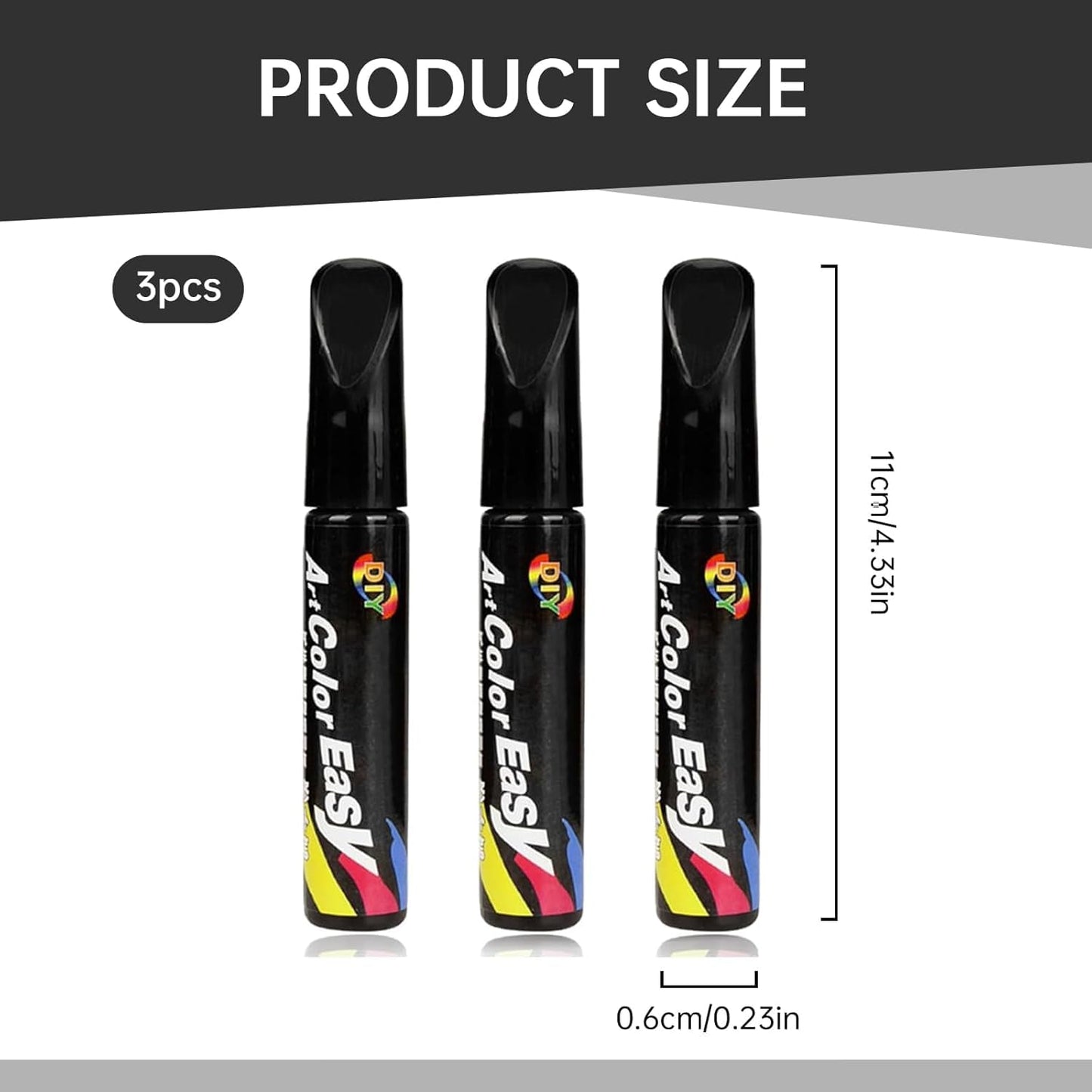 Car Scratch Remover Pen,POKYGO 3 PCS Bolígrafo Reparador, Pintura Retoque Automotriz, Restaurador de Pintura Automotriz, Lápiz de Pintura para Coche para Arañazos Menores,Cuidado del Coche (Rojo)