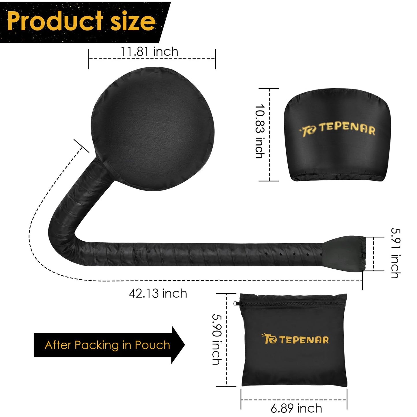 Accesorio para Secador de Pelo TEPENAR Negro Ajustable para Secado Rápido y Cuidado del Cabello Rizado