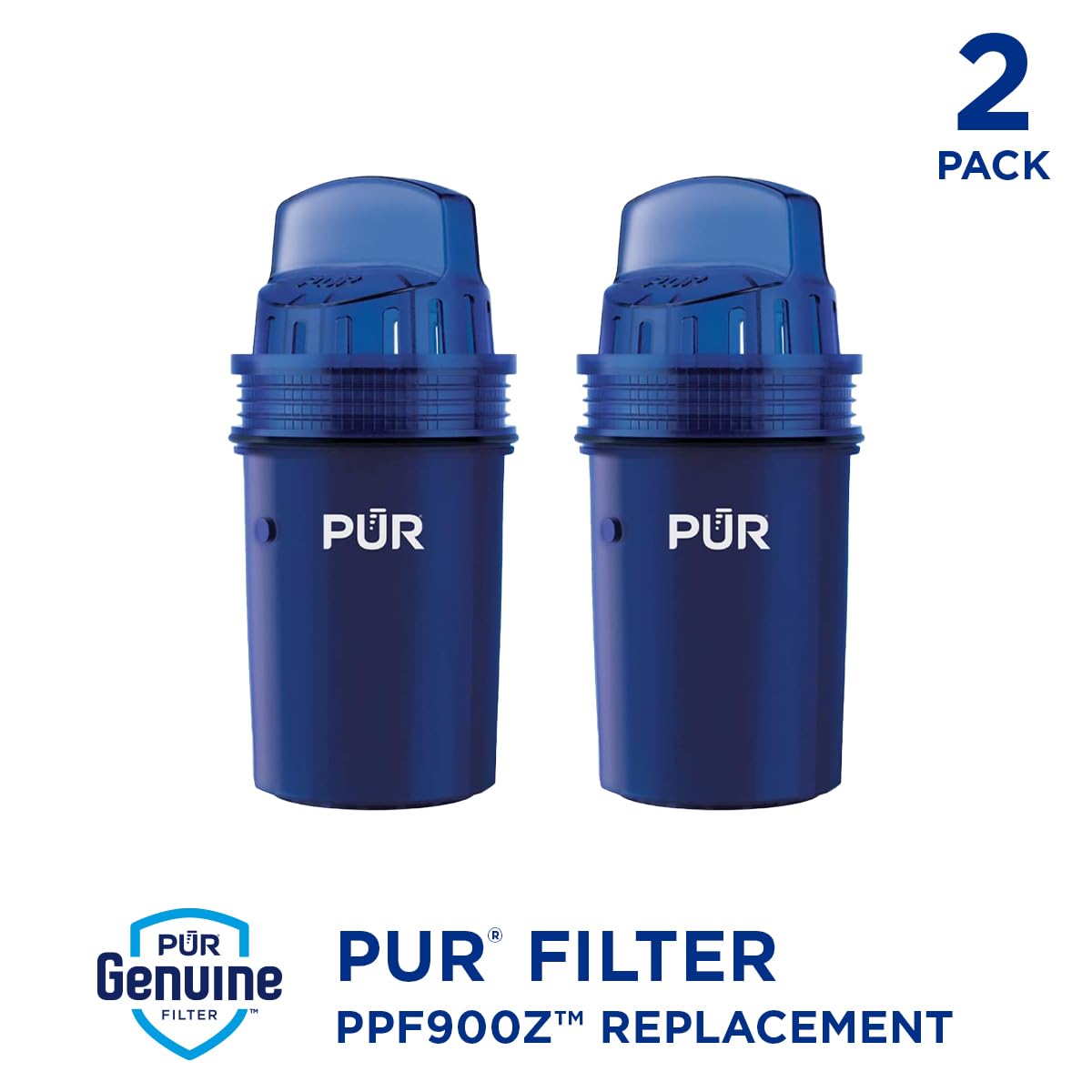 Filtro de repuesto para jarra de agua PUR Basic de 2 etapas, 1 paquete, filtros de repuesto para jarras de filtro de agua PUR, sabor y olor reducido al cloro, filtros proporcionan 40 galones/2 meses de agua filtrada, Básico más rápido, NA, Paquete-de-2, 1