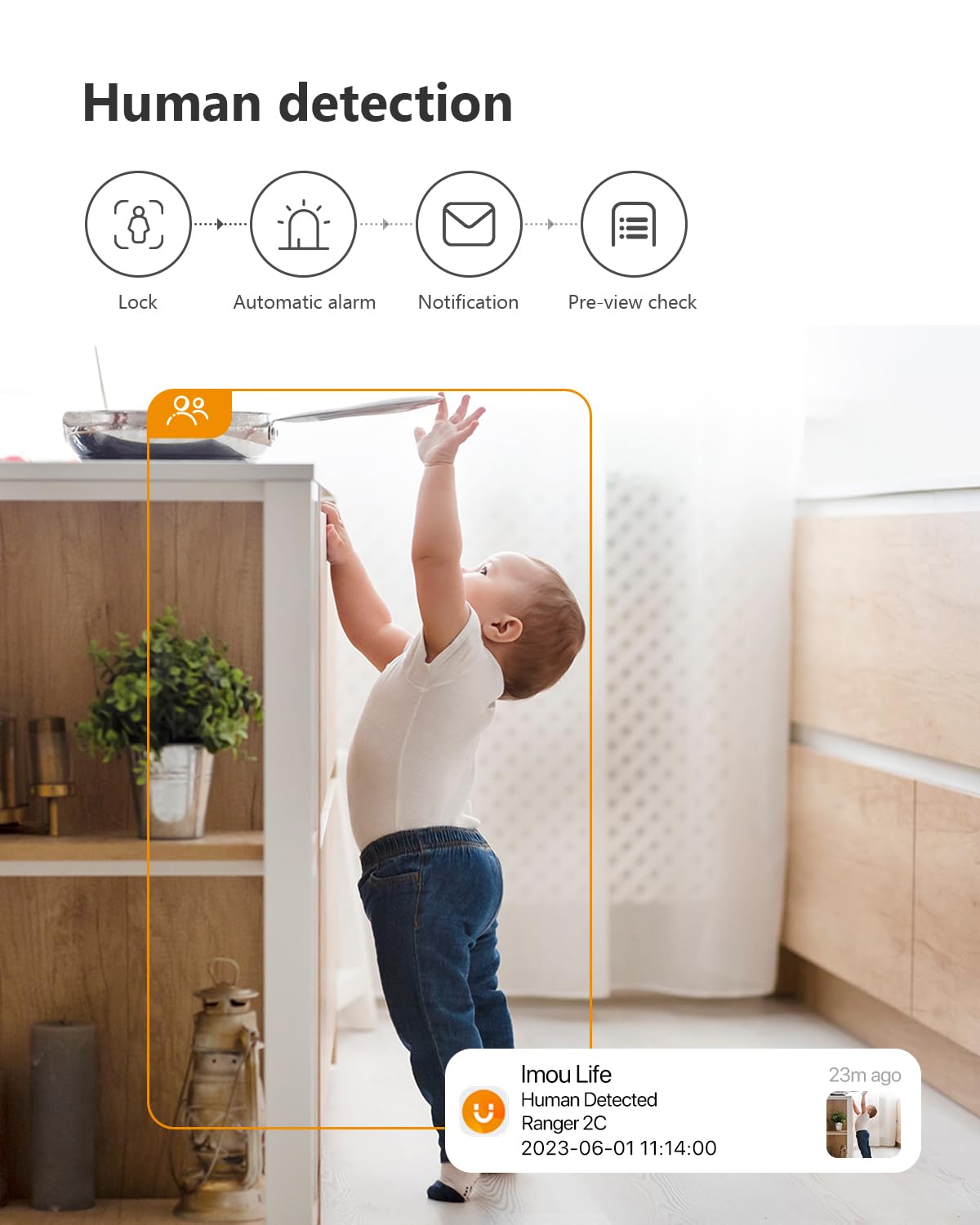 Imou Cámara de Seguridad WiFi para Interiores, 2MP/ 1080p, Panoramica 360 Grados App Movil, Visión Nocturna, Audio 2 vías, Detección Humana, Seguimiento de Movimiento, Grabación Local y en Nube