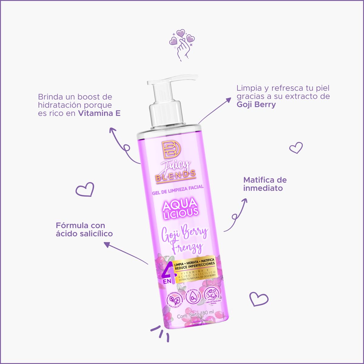 Kit Blends Juicy Glow Up Goji Berry Frenzy Cuidado Facial - Gel de Limpieza + Gel Hidratante