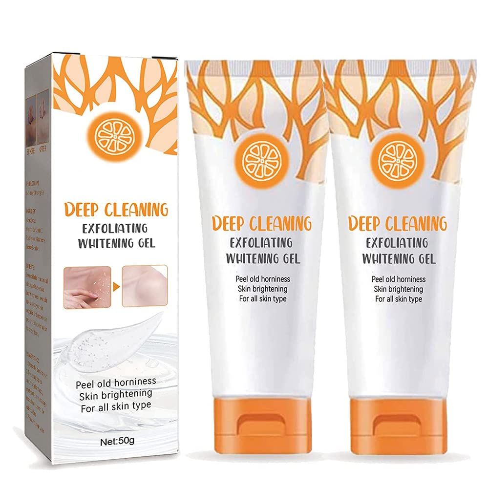 Kwiphiny Gmeelan Orange Exfoliating Whitening Gel, Orange Exfoliating Gel Scrub Face Body Skin Whitening, Deep Cleaning Exfoliating Whitening Gel (2PC)