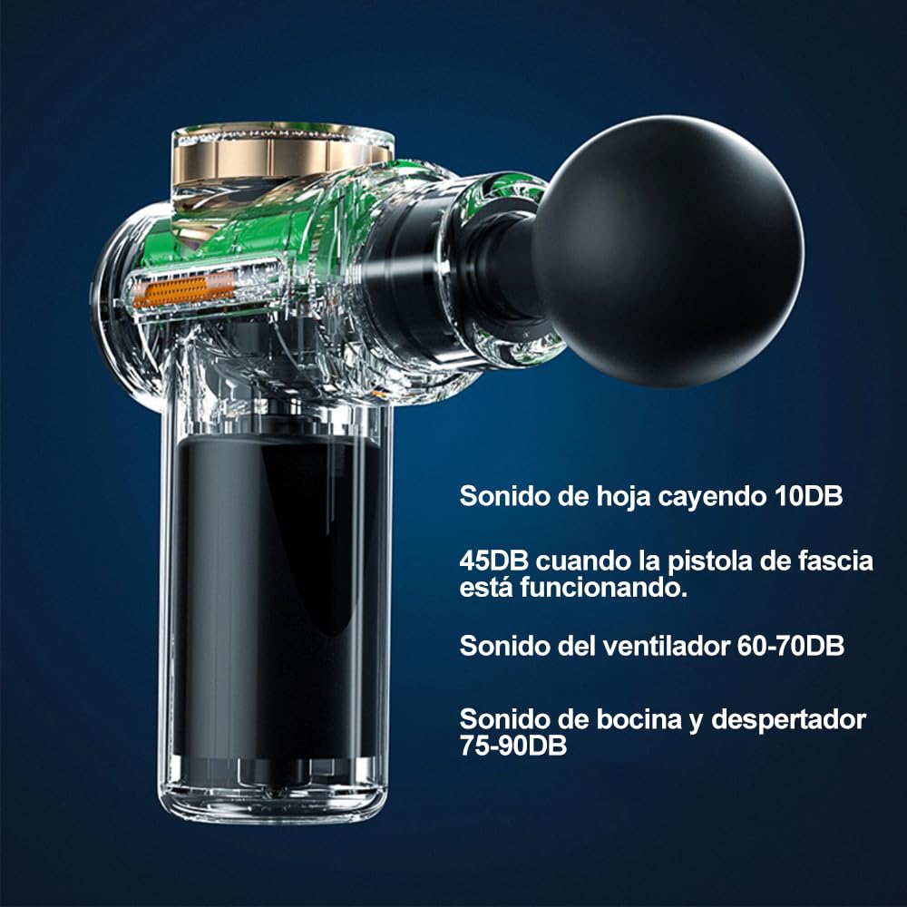 Pistola De Masaje Eléctrico Muscular Masajeador 4 Cabezales de Masaje para Relajar Los Músculos Aliviar el Dolor Para Musculos Ligamentos y Tejidos Masaje Profesional (Negro)
