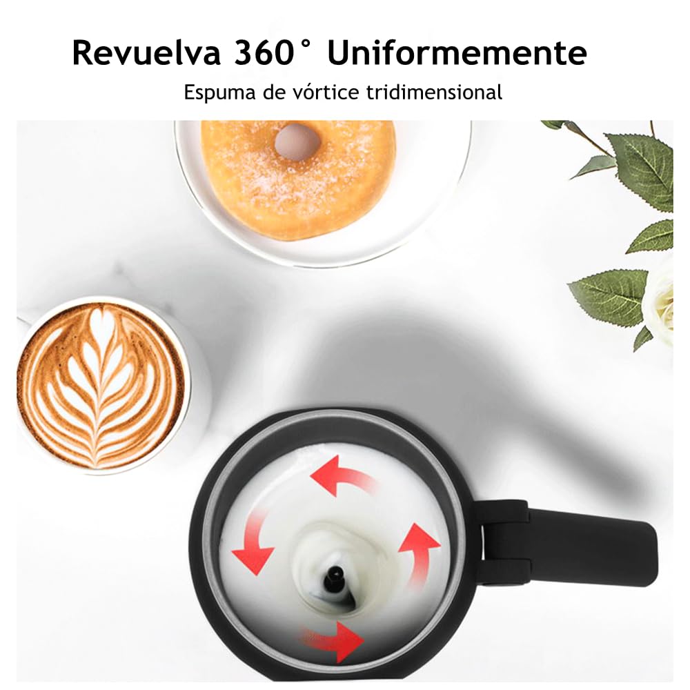 Feiniao 4 En 1 Espumador de Leche Eléctrico para Espumar, Vaporizador de Leche con Mango Plegable de 45 Grados, 110V Milk Frother Fabricante de Espuma Fría y Caliente para Café/Latte/Capuchino