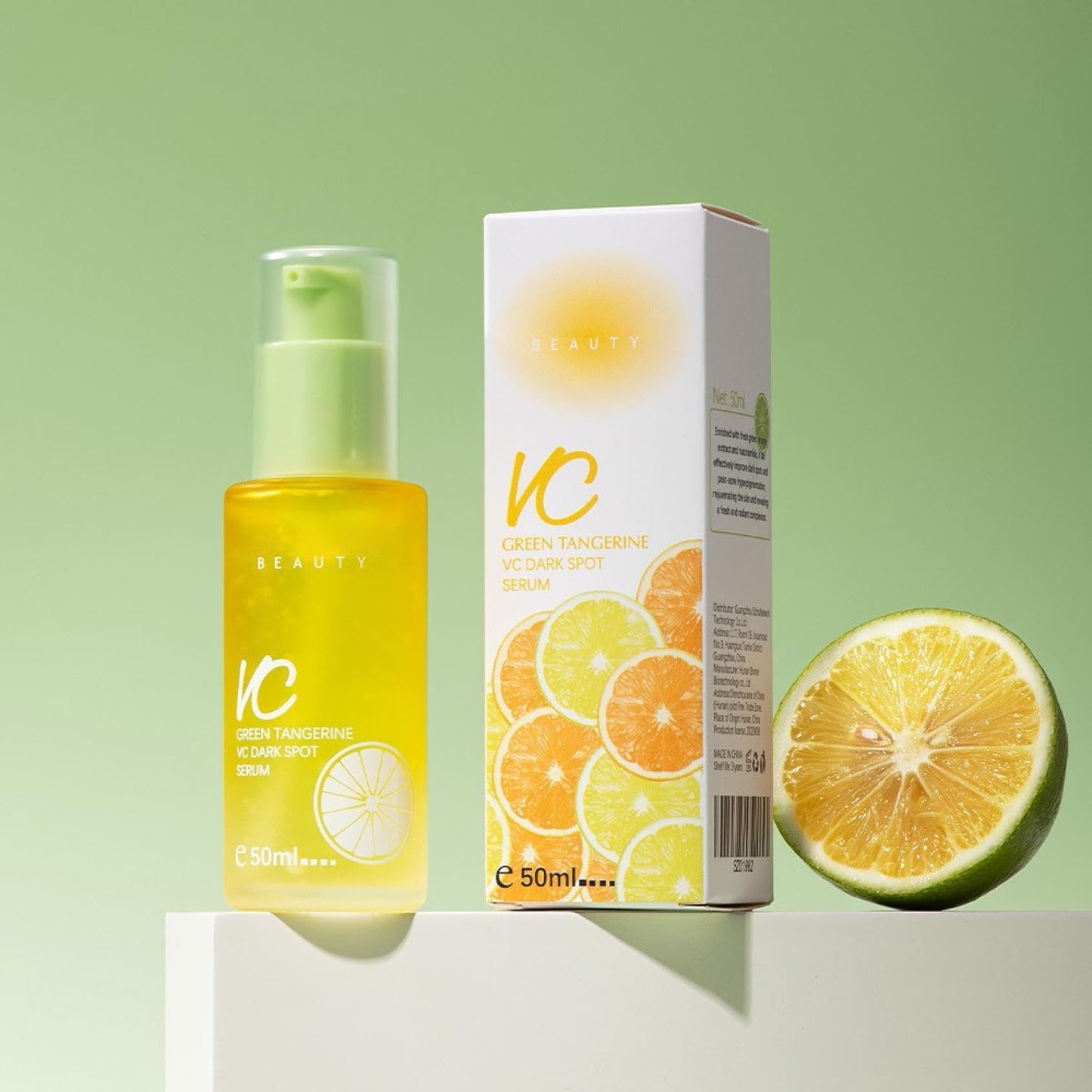 Suero Antioxidante Vitamina C Green Tangerine para Aclarar Manchas y Hidratar la Piel - 2 Piezas 50ml - Serum Facial Todo Tipo de Piel.