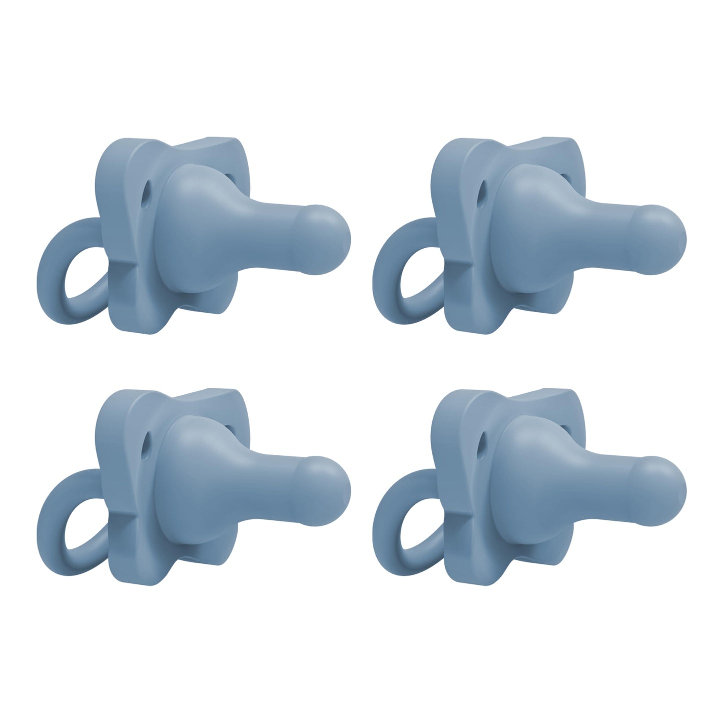 Chupete de Bebé Dr. Brown's Azul 100% Silicona Diseño Contorneado Paquete de 4 0-6 Meses