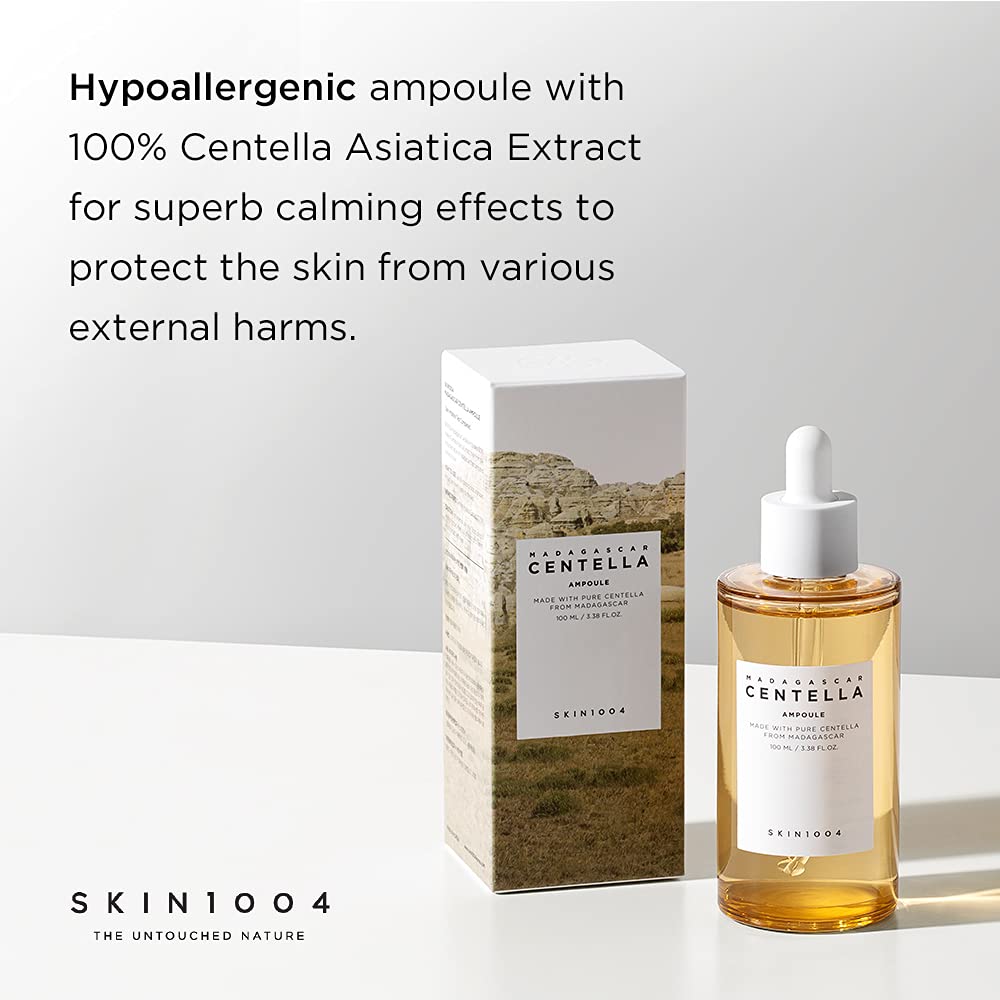 SKIN1004 Madagascar Centella Asiatica Ampolla Facial Serum 1.01 fl oz (1.0 fl oz) | Extracto 100% de centella asiática para calmar la piel sensible y propensa al acné