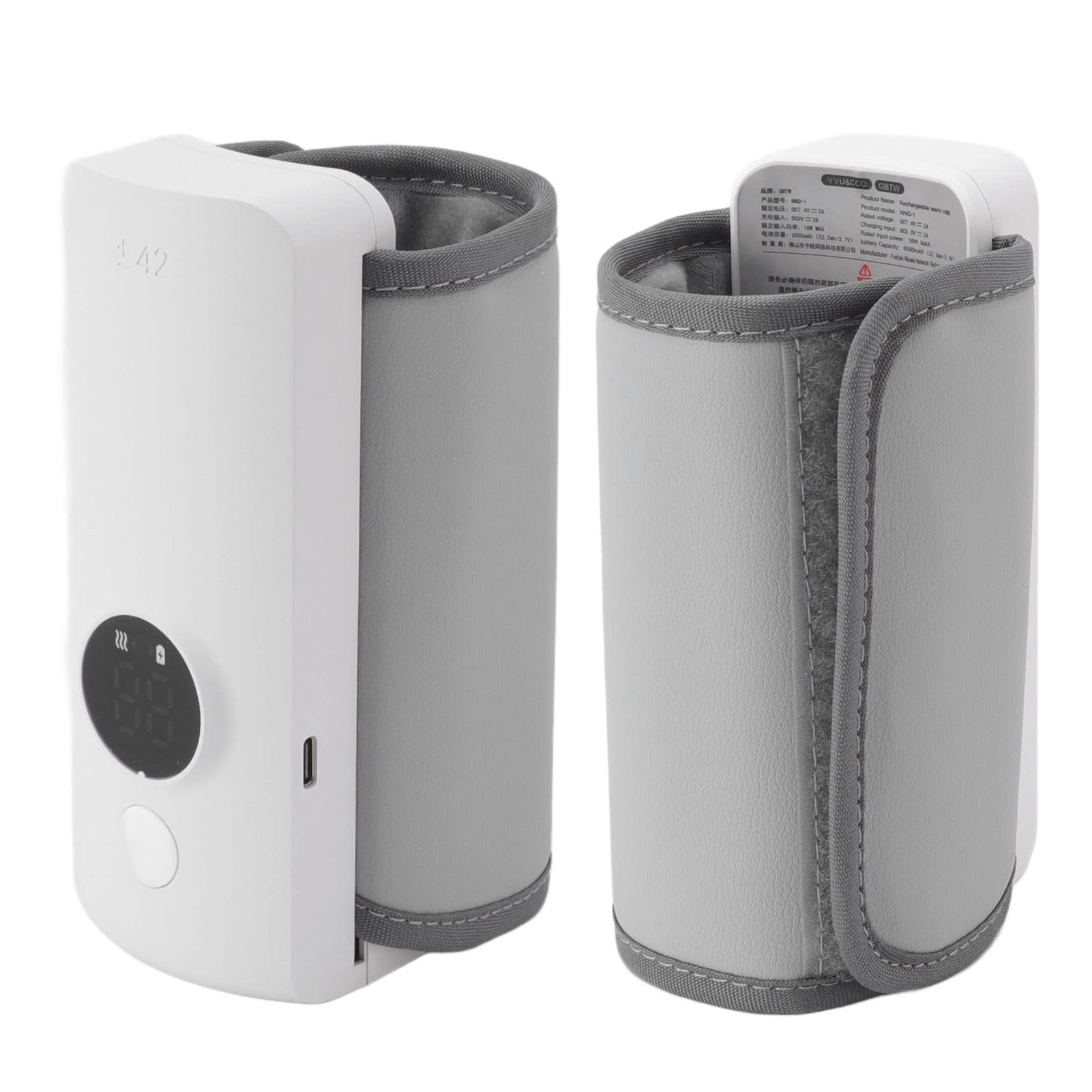 Calentador De Biberones Portátil Asixxsix Inalámbrico Blanco con Pantalla LCD y Control De Temperatura Preciso Para Viaje