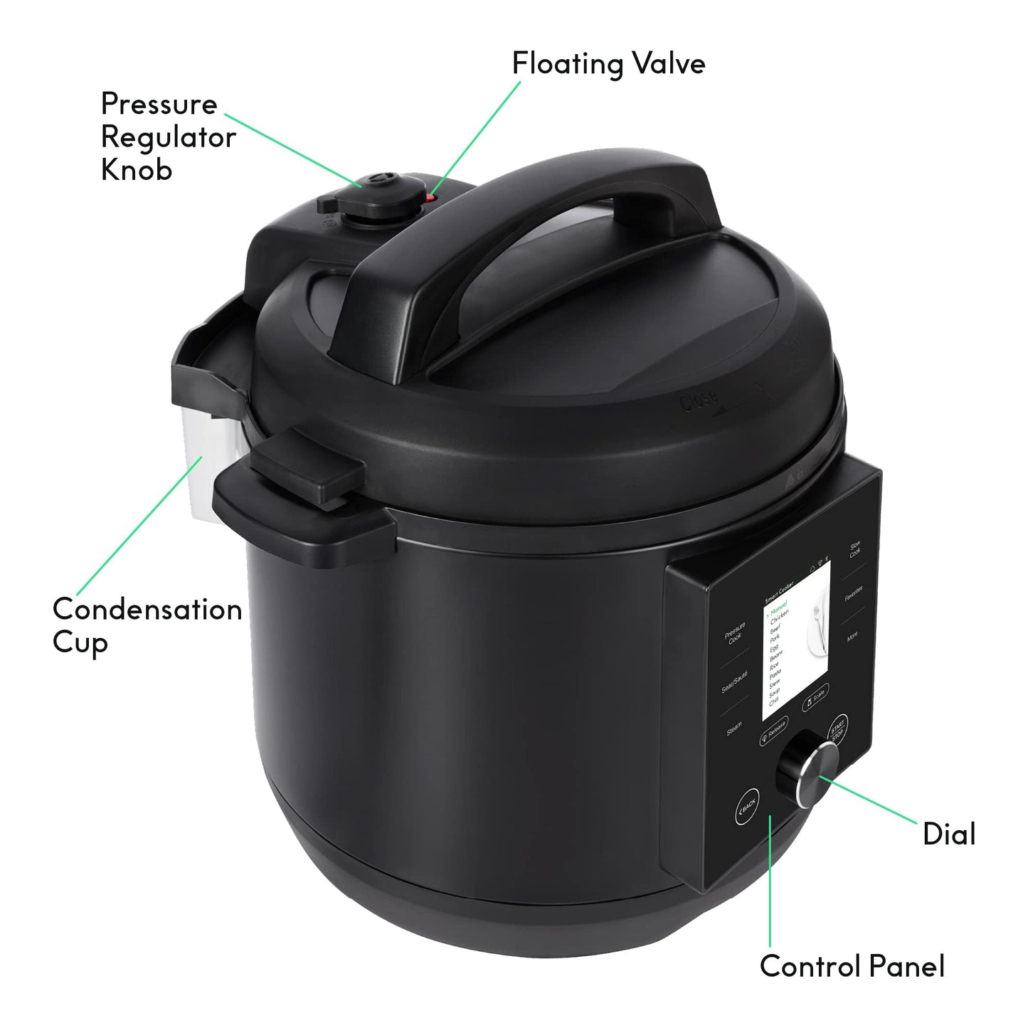 CHEF iQ La olla a presión más inteligente del mundo de CHEF iQ, se combina con la aplicación a través de WiFi para comidas en una báscula integrada instantánea y liberación automática de vapor, multifuncional