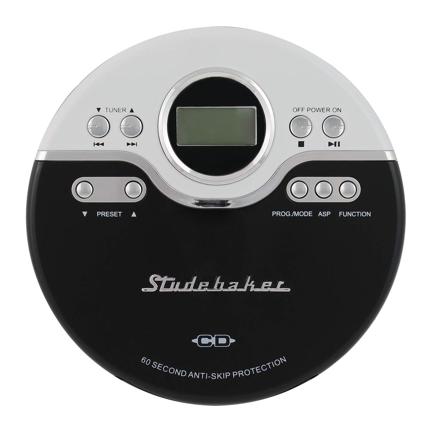 Reproductor de CD Studebaker Negro Blanco con AM/FM y Función Atril
