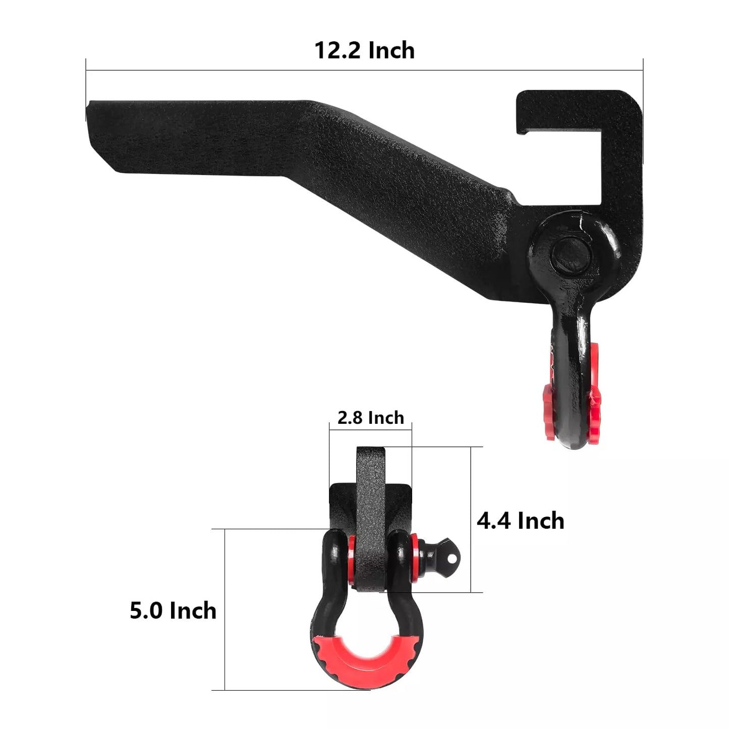 LUYWTE - Soporte de montaje de gancho de remolque delantero de acero y anillos en D para Ford F150 2009-2022, soporte de gancho de remolque de repuesto