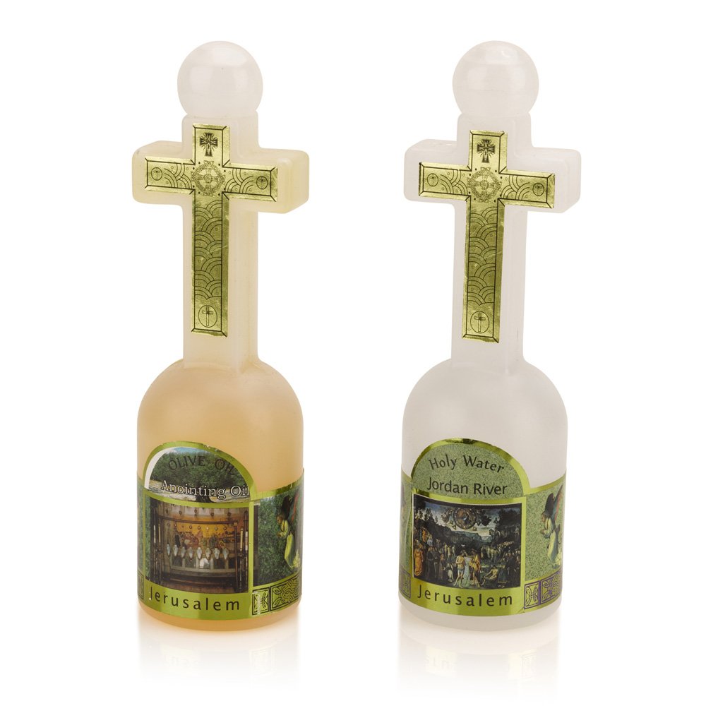 ChristentumWelt - Agua bendita purificadora de Jordania y aceite de ungüento genuino directo de Jerusalén, 150 ml