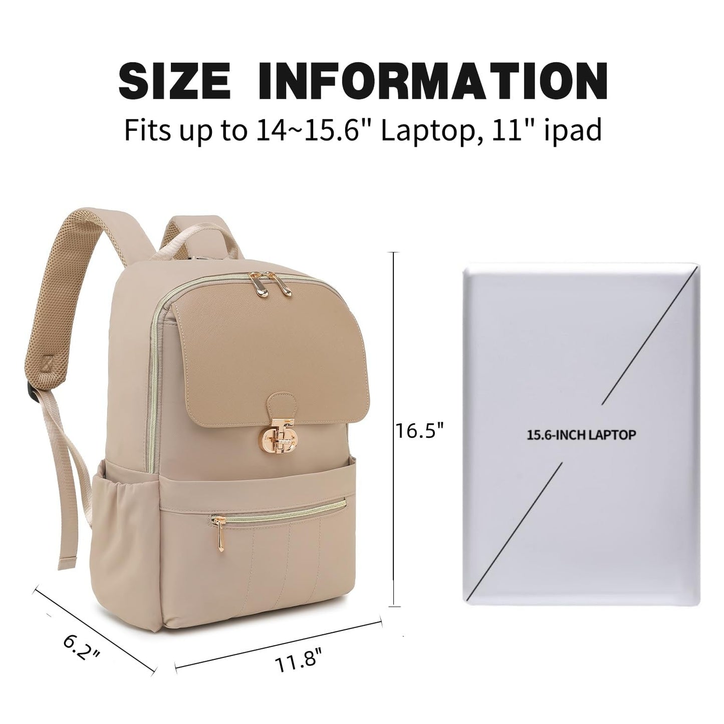 LELLIE - Bolsa de pañales para bebé, mochila para portátil para mujer, bolsa de bebé con bolsillos aislados, mochila de viaje (café topo)