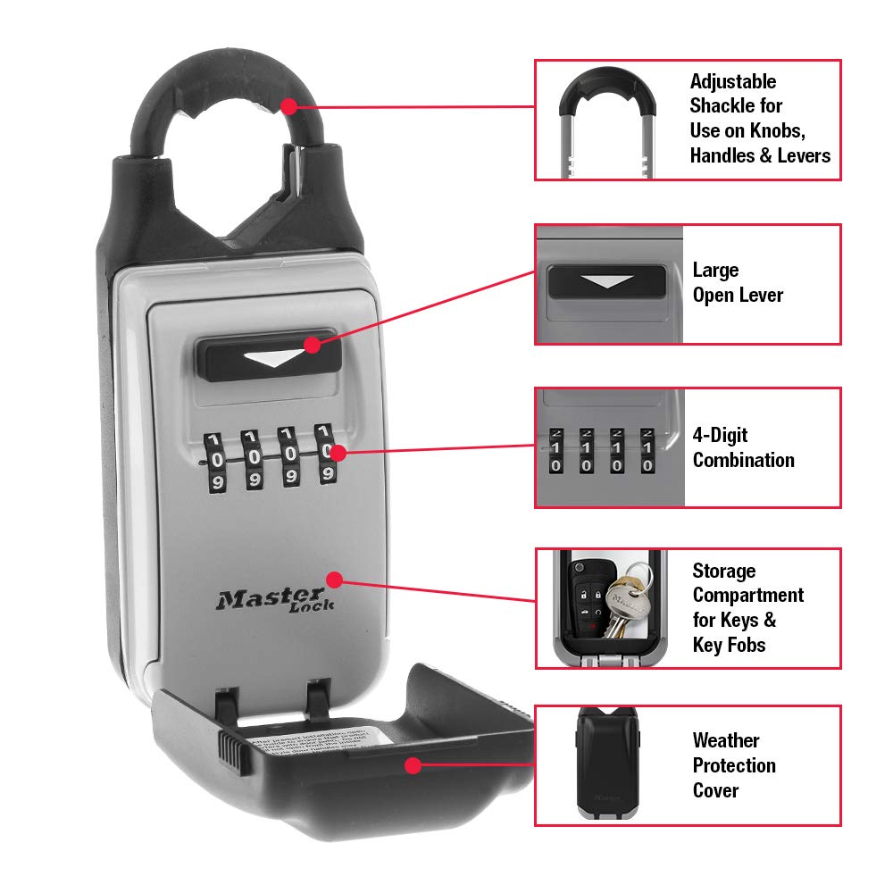 Caja de Seguridad Master Lock Negra Capacidad para 5 Llaves