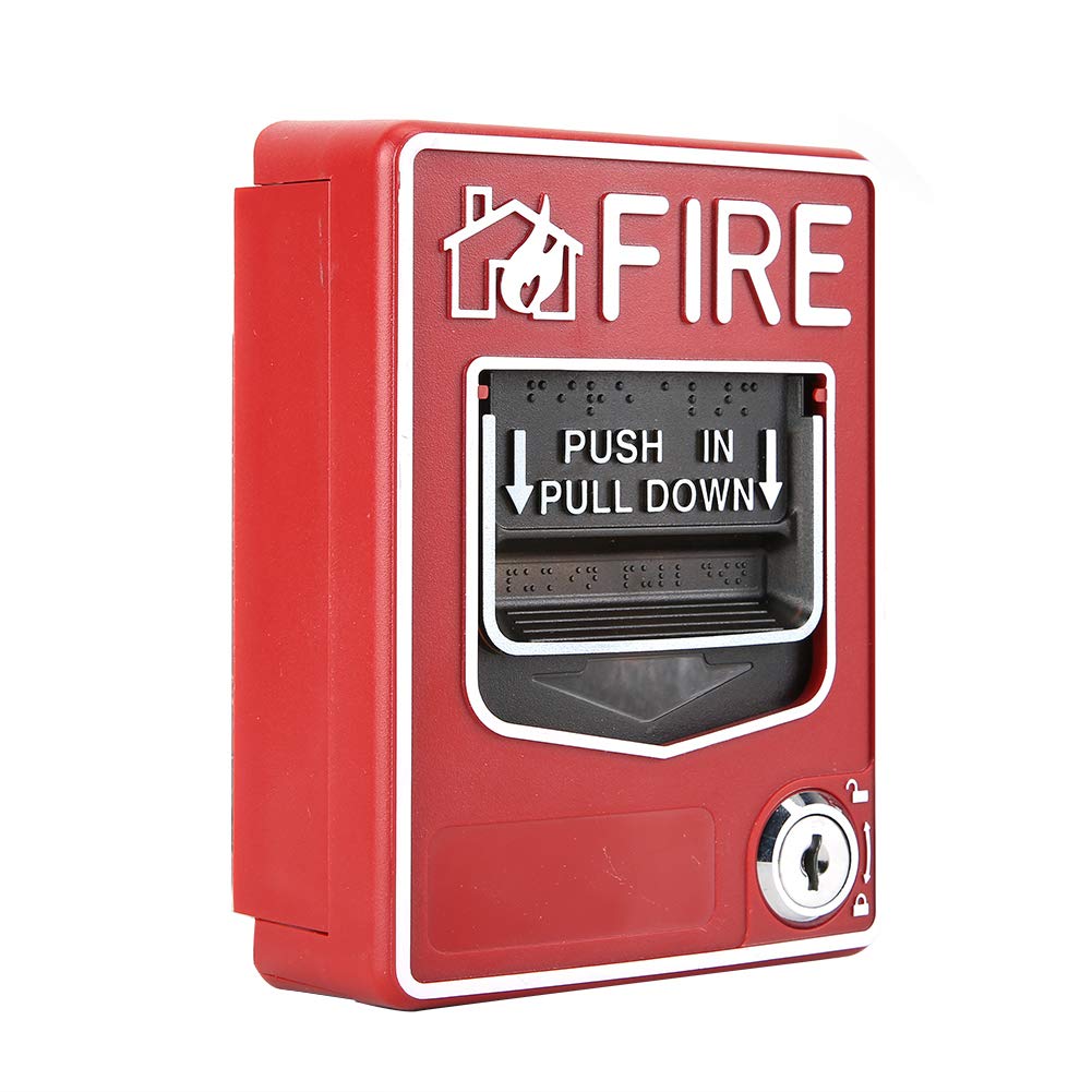 Botón de Alarma Contra Incendios, 9-28 VCC Estación de Alarma Contra Incendios Emergencia, Punto de llamada Manual Convencional de Doble Acción, Sistema de Cables Múltiples, Seguridad para Operar
