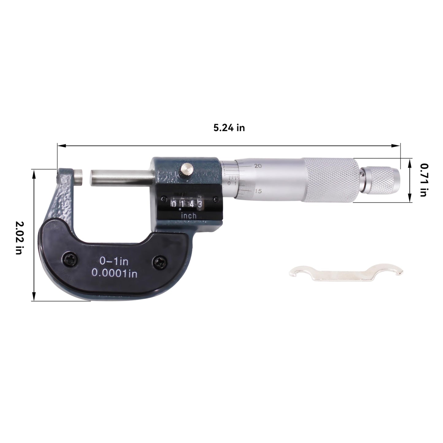 HFS(R) Micrómetro Exterior con Contador 0-1" con Caja 0.0001" Precisión