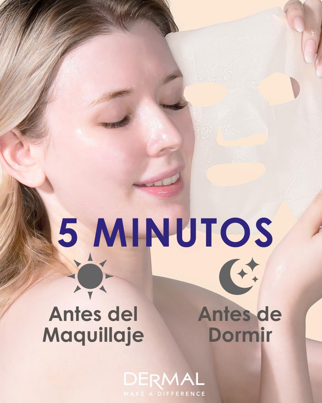 DERMAL Korea 10 Mascarillas Acai Berry con Colágeno y Extracto de Açaí