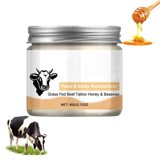 Crema De Cebo De Res Con Balsamo Miel, Beef Tallow Face Cream, Hidratante Multiusos Sebo, Hidratante Corporal, Balsamo Grasa Res (1 PCS)