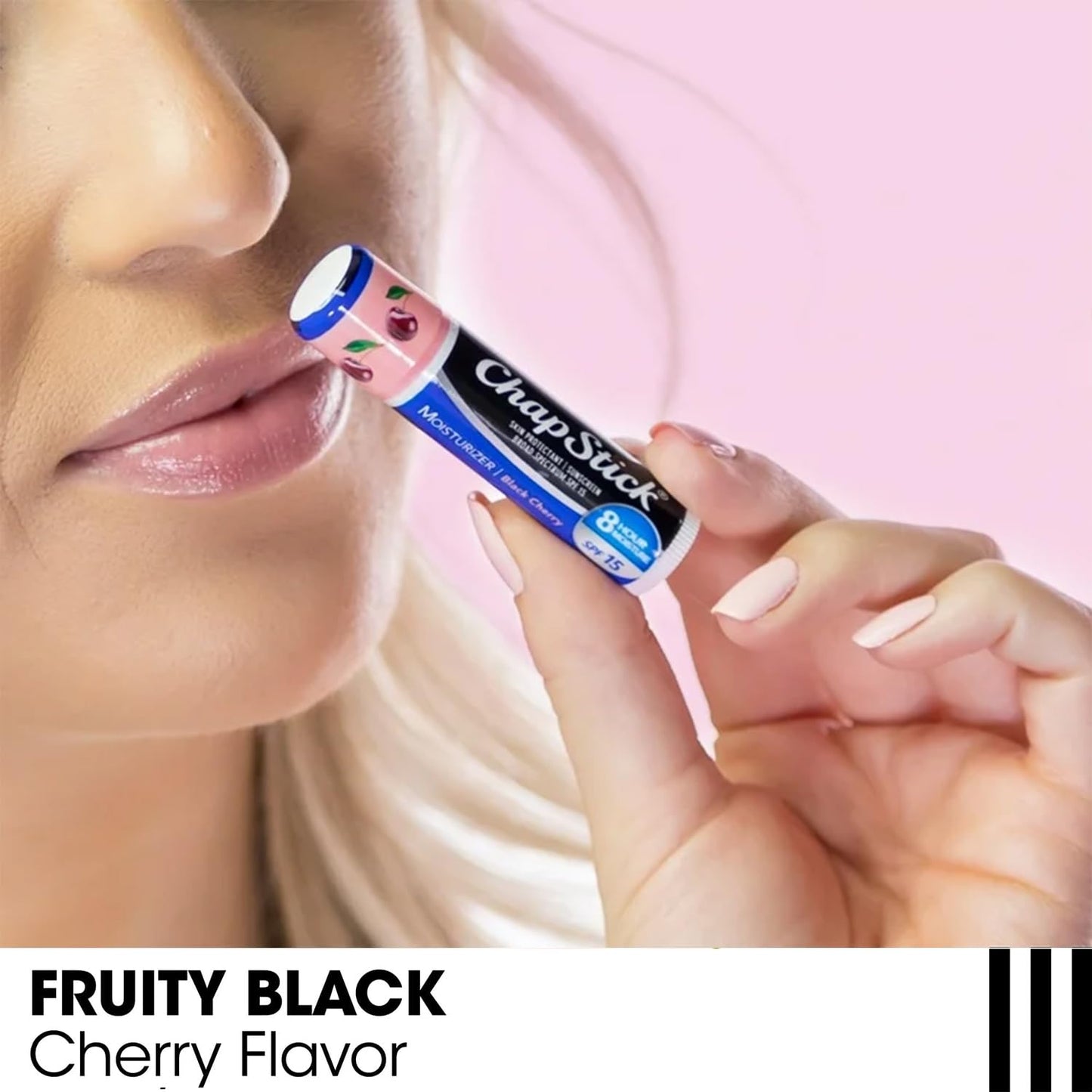 Chapstick Lip Moisturizer (Original, Cool Mint & Black Cherry Flavors, 0.15 Oz) & Skin Protectant Lip Balm Tube, Sunscreen, Spf 15 (3 Sticks)
