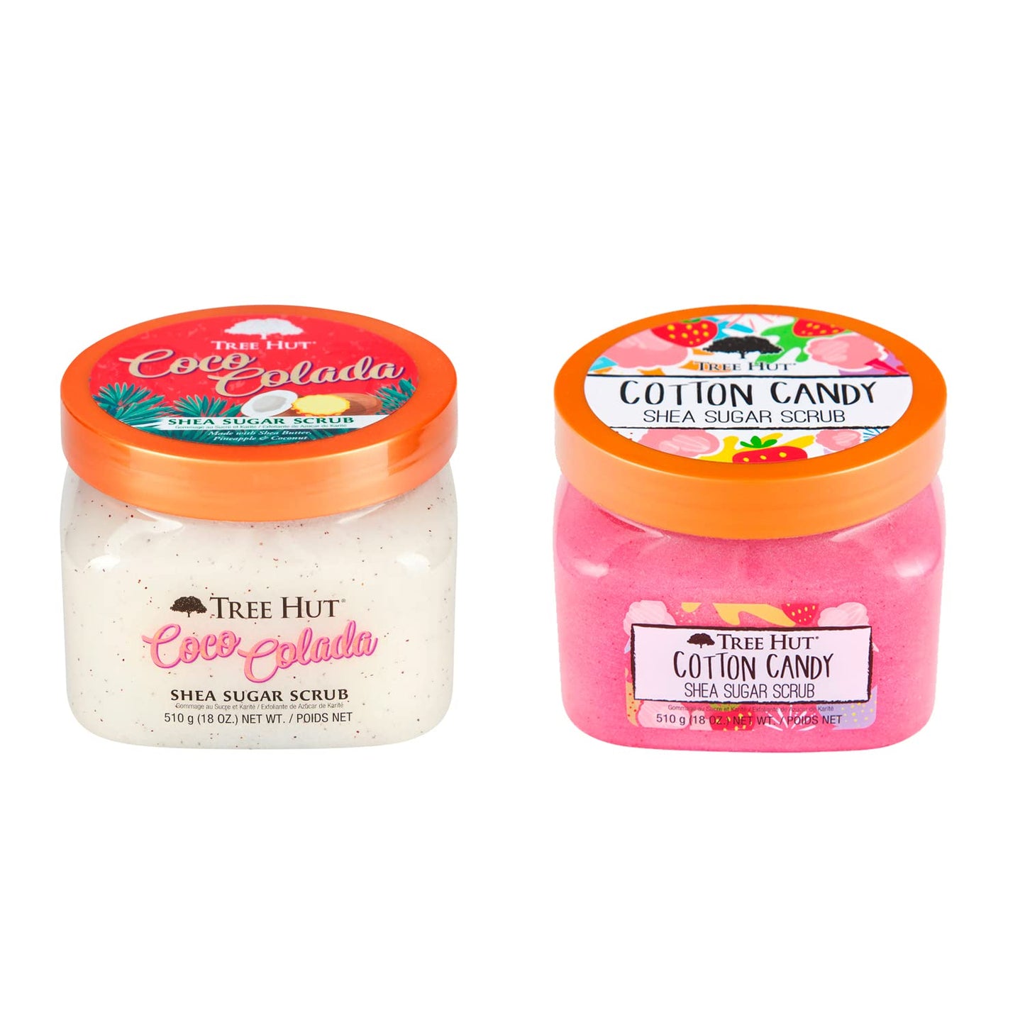 Set Exfoliantes Corporales Tree Hut Algodón de Azúcar y Coco Colada