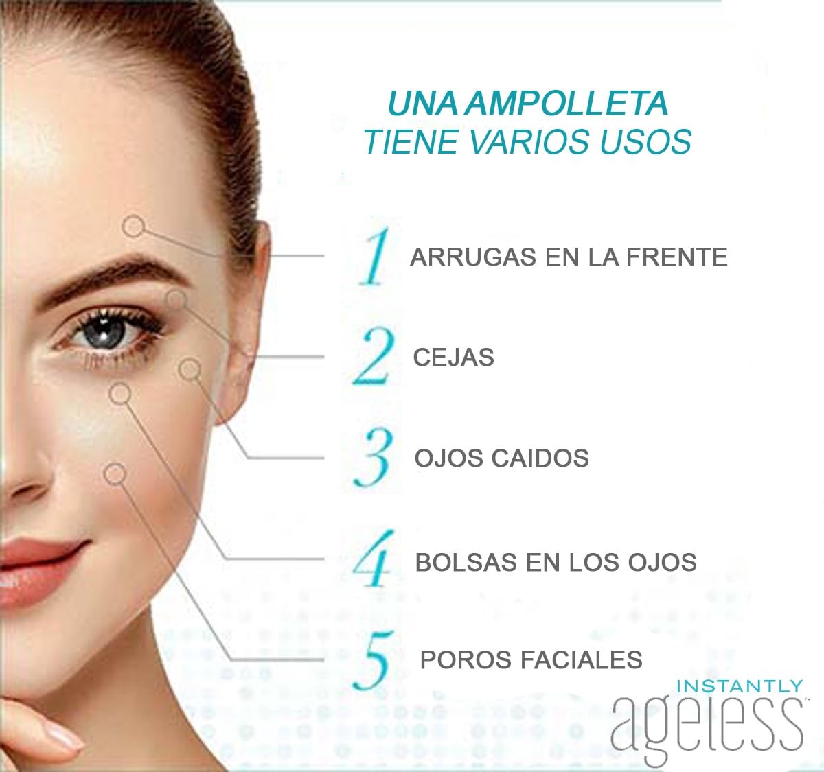 Instantly Ageless 5 Ampolletas. Antiarrugas Instantaneo y Antiojeras