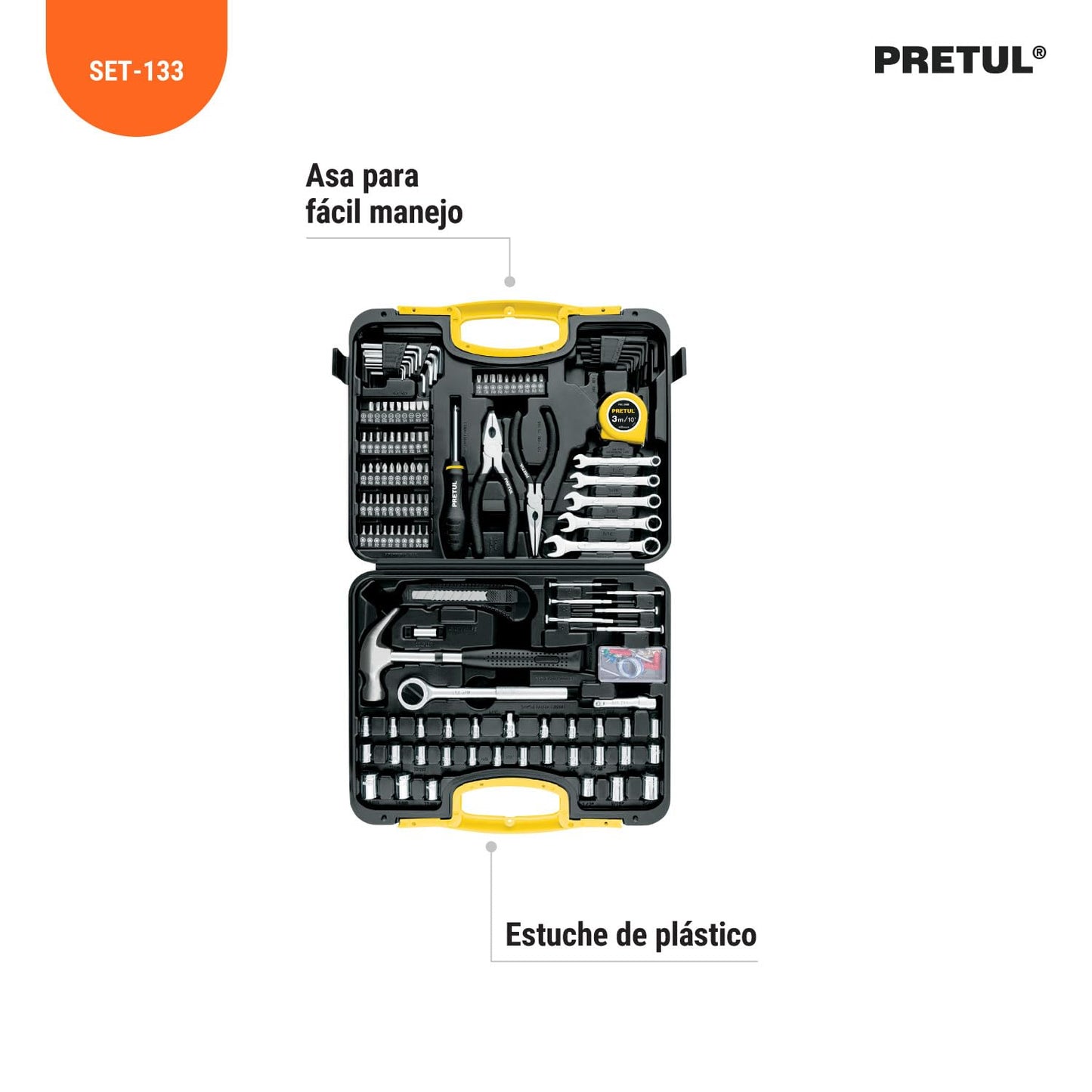 Juego de Herramientas Pretul 133 Piezas