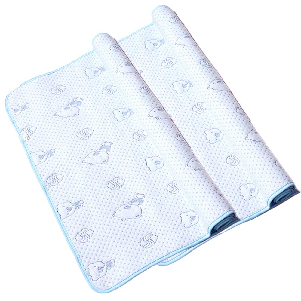 Cambiador de Pañales Monvecle impermeable algodón lavable reutilizable Blue Bear 2pcs Medium para Bebé