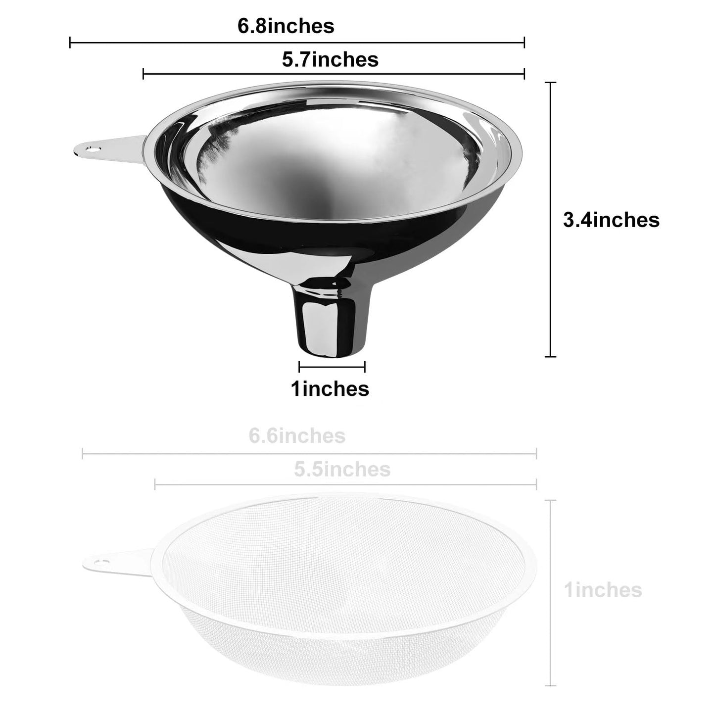 Embudo de Acero Inoxidable Serinar Grande para Llenado de Botellas y Alimentos