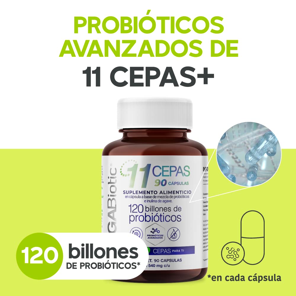 Suplemento Alimenticio MegaBiotic con Probióticos y Prebióticos 120 Billones 11 Cepas e Inulina de Agave