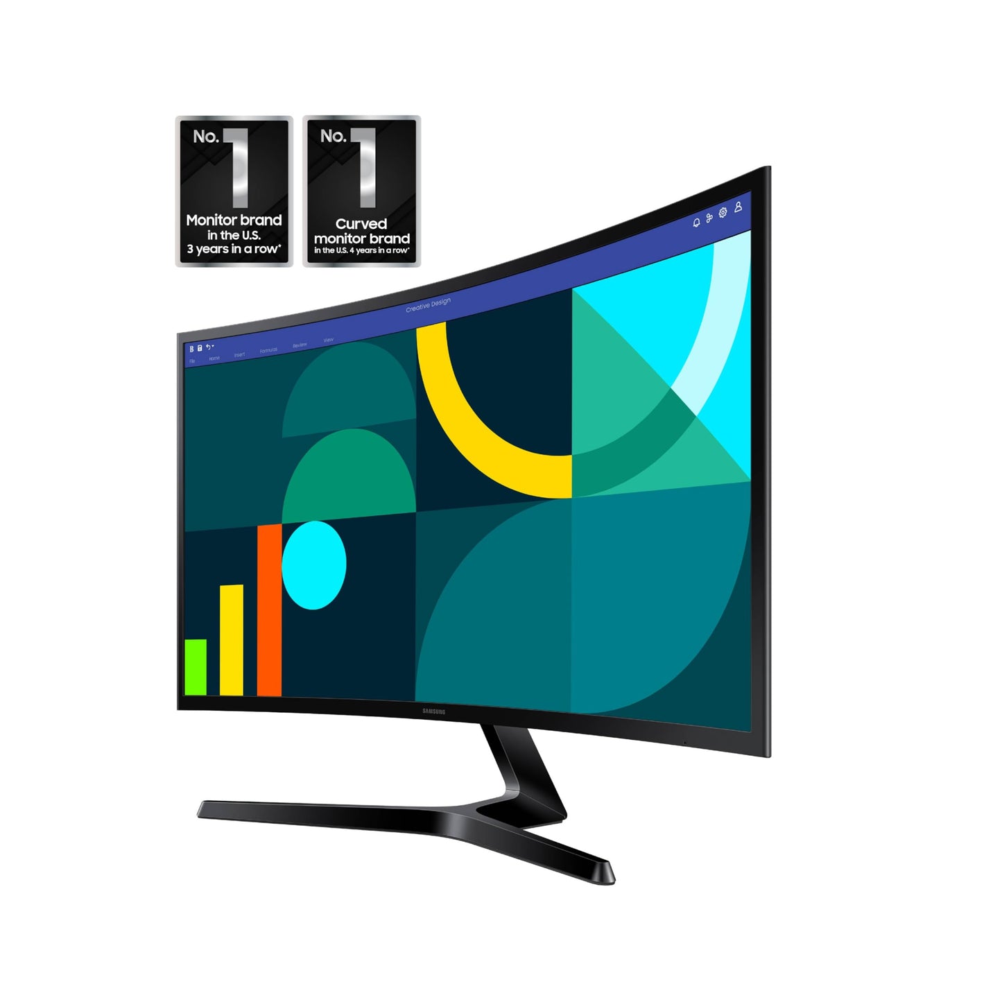 Samsung - Monitor de computadora Curvo FHD 1800R de 27 Pulgadas Essential S3 (S36GD) Series FHD 1800R, 100Hz, Modo de Juego, Comodidad Ocular Avanzada, Puertos HDMI y D-Sub, LS27D366GANXZA, 2024