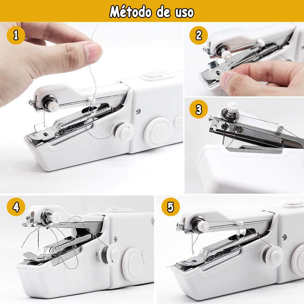 Máquina de Coser, Mini Máquina de Coser Manual Portátil, Sutura Rápida, Adecuado para Ropa, Tejidos, Cortinas, Equipado con Kits de Costura, Adecuada para el Hogar y Principiantes en Costura (Negro)