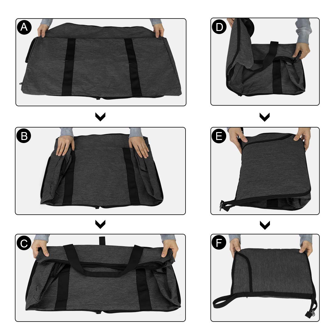 Bolsa de Viaje NEWHEY Negro Plegable Impermeable con Compartimento para Zapatos para Hombre y Mujer