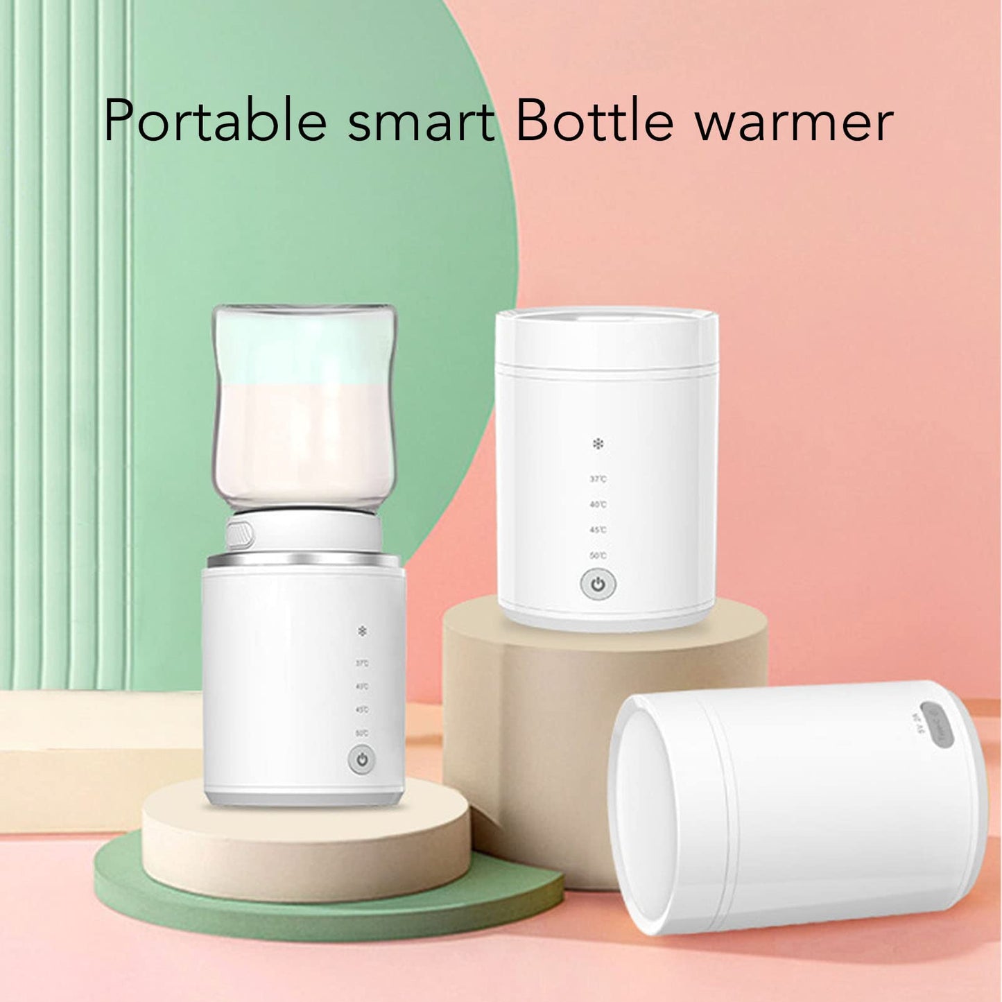 Calentador de Biberones Portátil con 4 Selecciones de Temperatura, Calentamiento Rápido, Batería de 8800 MAh, Fácil de Instalar para Viajar