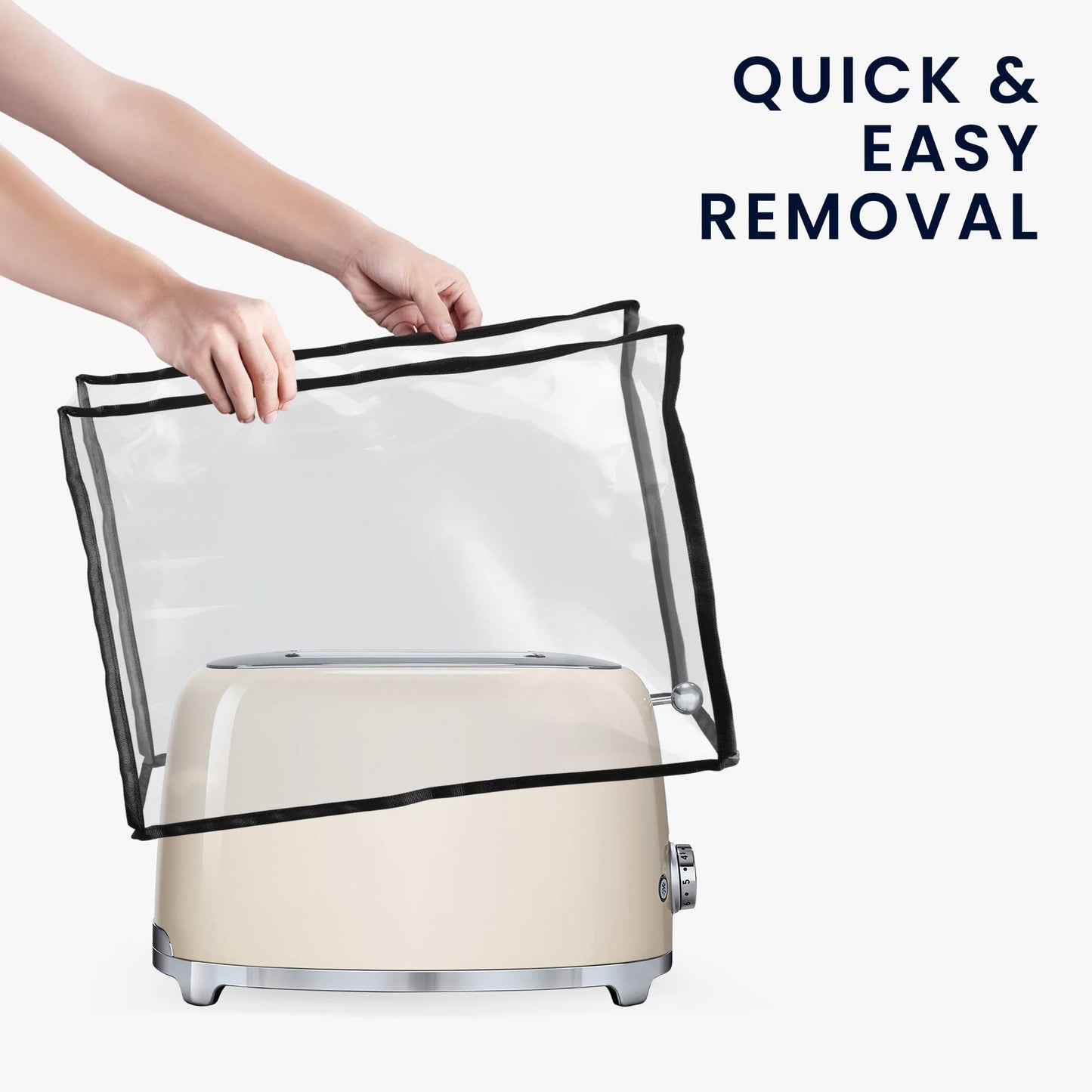 kwmobile Cubierta Compatible con Smeg TSF01CREU Funda - Cubierta Protectora Antipolvo Transparente para tostadora