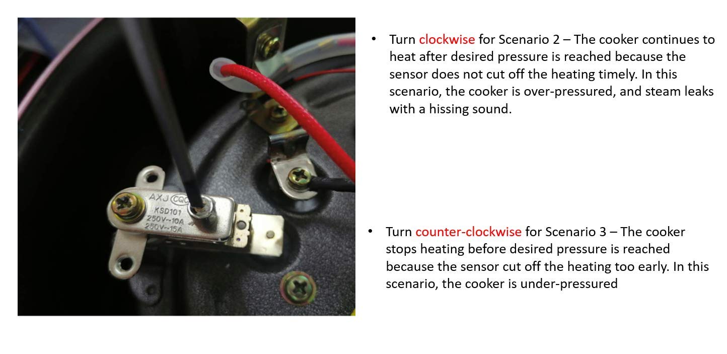 Sensor de presión o interruptor eléctrico KSD105 250V ~ 10A funciona con olla instantánea, cocina eléctrica, Cuisinart, Farberware, olla rápida de potencia, olla Crock-Pot.