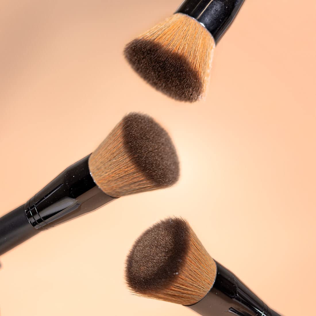 Palladio AB470 Brocha Kabuki Plana, de Maquillaje Profesional para Base, Rubor de Rostro, Polvo, Crema, Contorno e Iluminación, Cerdas Sintéticas Ofrecen Cobertura Graduable