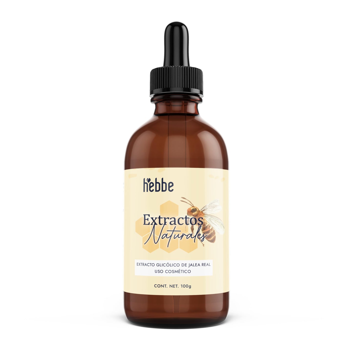 HEBBE - Extracto Vegetal de Jalea Real 100 g | Retrasa los Signos del Envejecimiento, Tonificante y Estimulante | Mejora la Hidratación y Elasticidad de la Piel | Aumenta la Producción de Colágeno | Contenido de 100 g