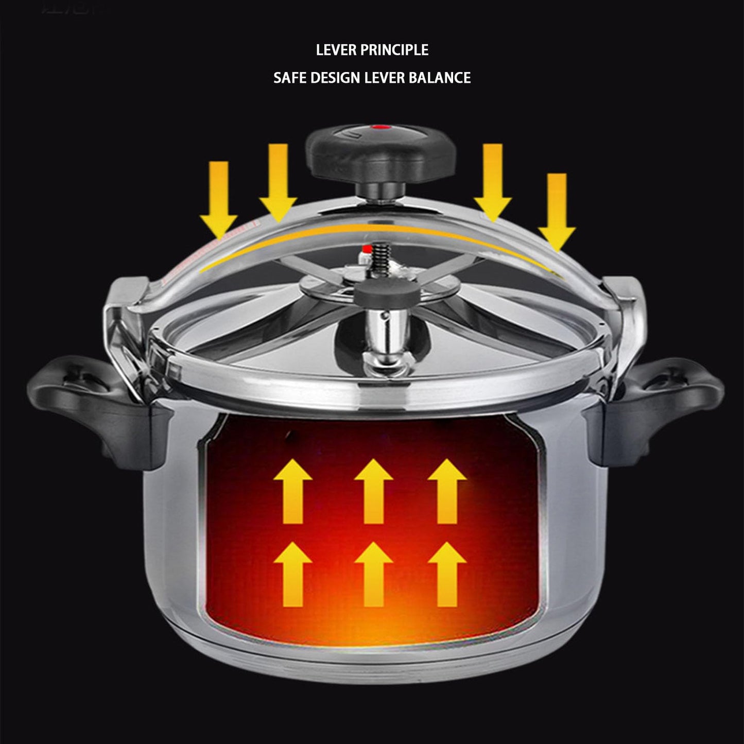 Fosa Olla a Presión de Acero Inoxidable, Olla a Presión de Utensilios de Cocina de Gran Capacidad a Prueba de Explosiones para Cocina de Inducción de Estufa de Gas de Arroz (5L)