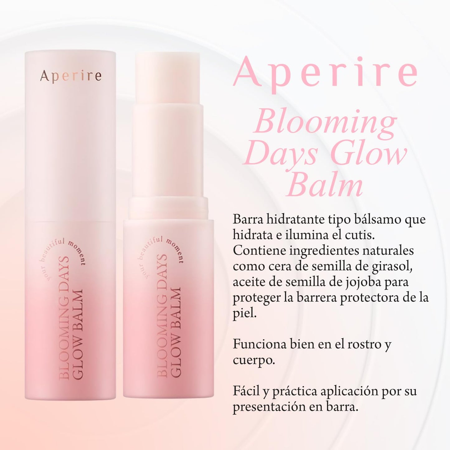 Bálsamo Facial Coreano Day Glow Soothing Balm Stick Aperire | Skin Care Coreano | Hidratante en Barra | Protección y Luminosidad | Para Rostro y Cuerpo | 9.5g | Skin Care Coreano K-Beauty