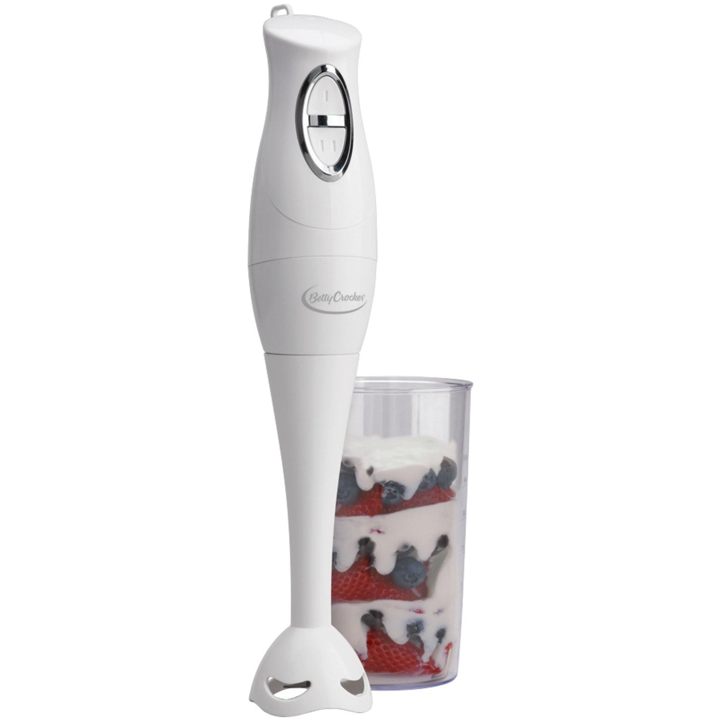 Betty Crocker BC-1303CK Batidora de mano con vaso de precipitados, color blanco
