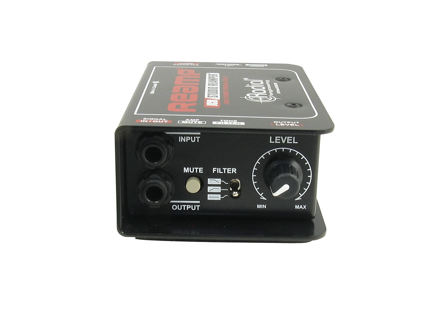 Reamper de Estudio Radial Negro con Filtro de 3 Vías y Elevador de Tierra para Guitarra