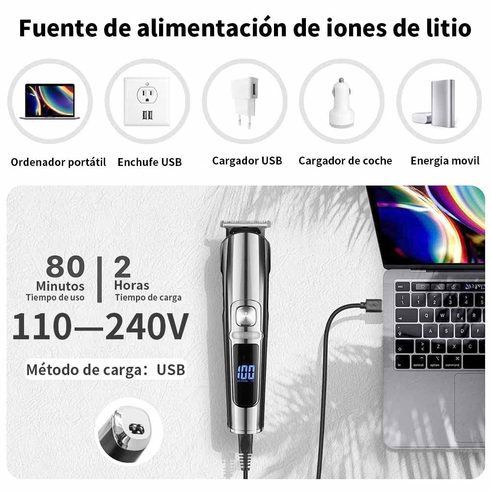 VOICEPTT Afeitadora Electrica y Barbero Eléctrico, 16 en 1 kit de rasurado para hombre, Máquina para Cortar Cabello de Barba/Nariz/Pelo/Cara/Cuerpo, USB Carga Rápida