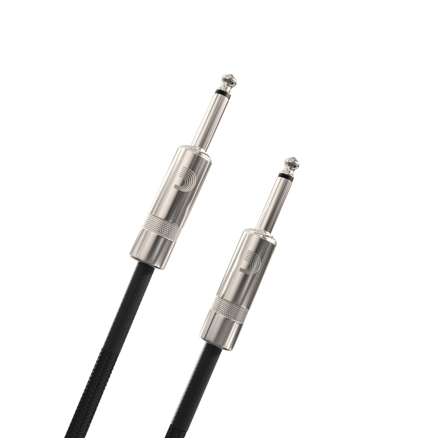 D'Addario Guitar Cable - Guitar Lead - Instrument Cable - Guitar Accessories - Custom Series Braided Cable - 15 Feet/4.57 Meters - Black - 1 Pack