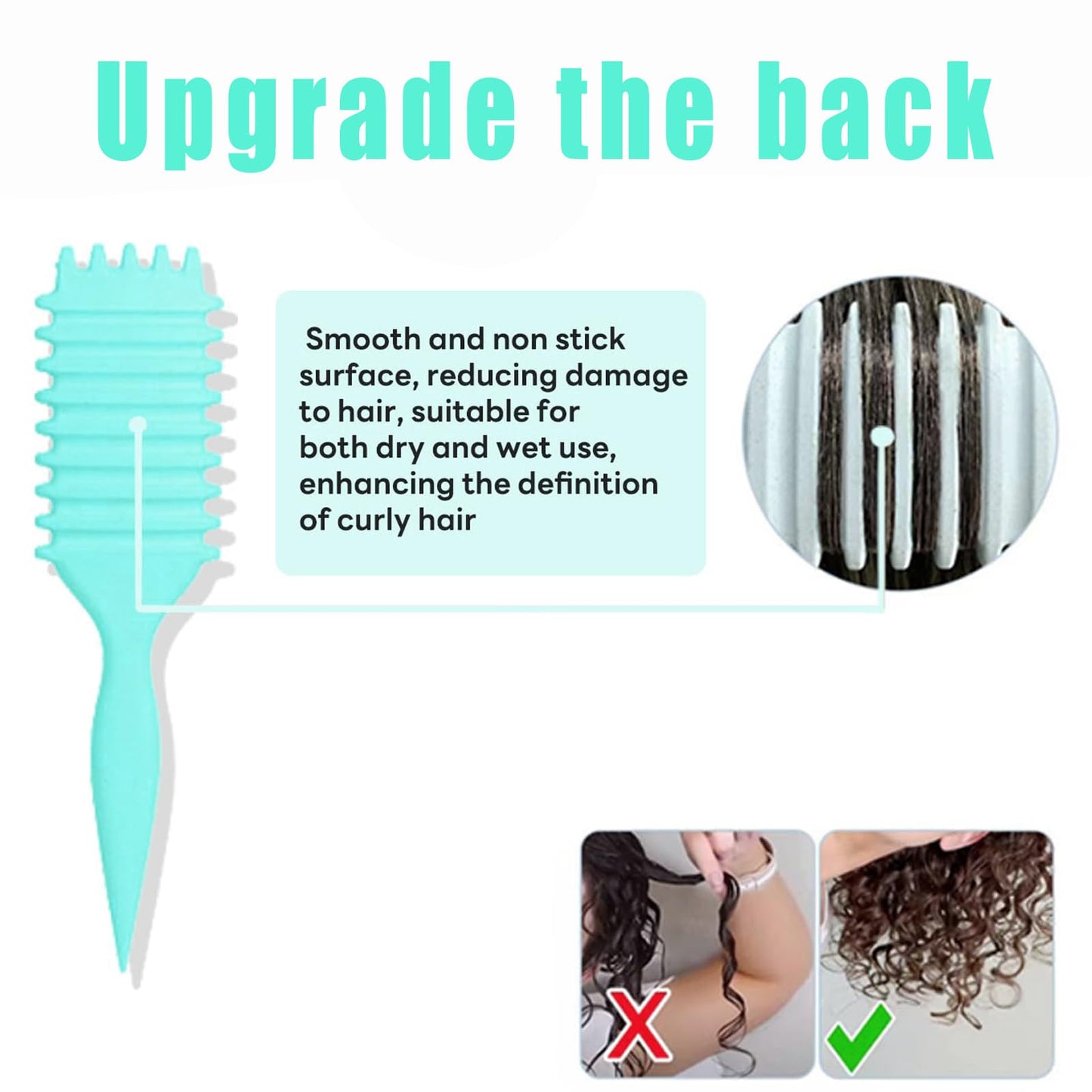 TOPOST Cepillo para Cabello Rizado, Bounce Curl Brush, Activador Peine de Desenredar Rizos