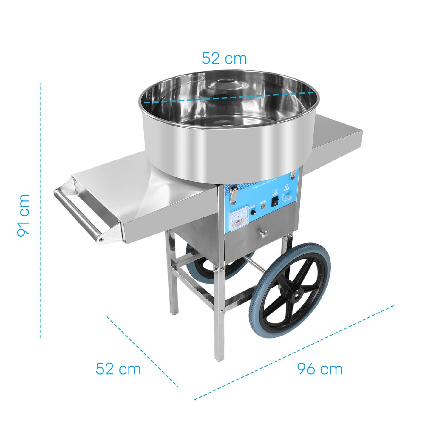 GUTSTARK Maquina Algodon Azucar Comercial Ruedas 110v 1000w Cotton