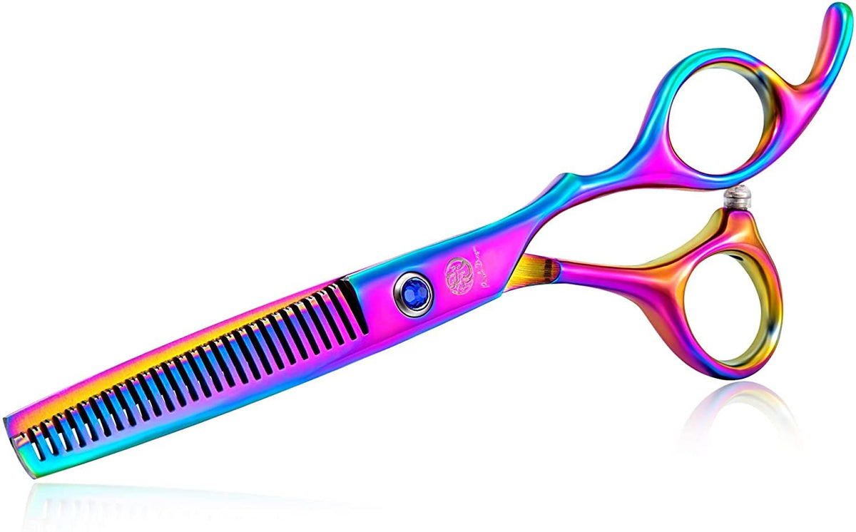 Purple Dragon - Tijeras Profesionales para Peluquería de Acero Inoxidable Japonés 440C, 14 cm y 15 cm, Multicolor
