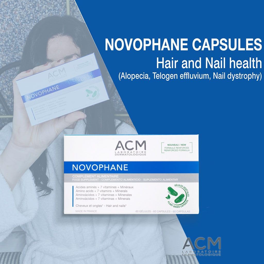 Tratamiento Capilar Novophane Caps de ACM para Pérdida de Cabello y Fragilidad de Uñas
