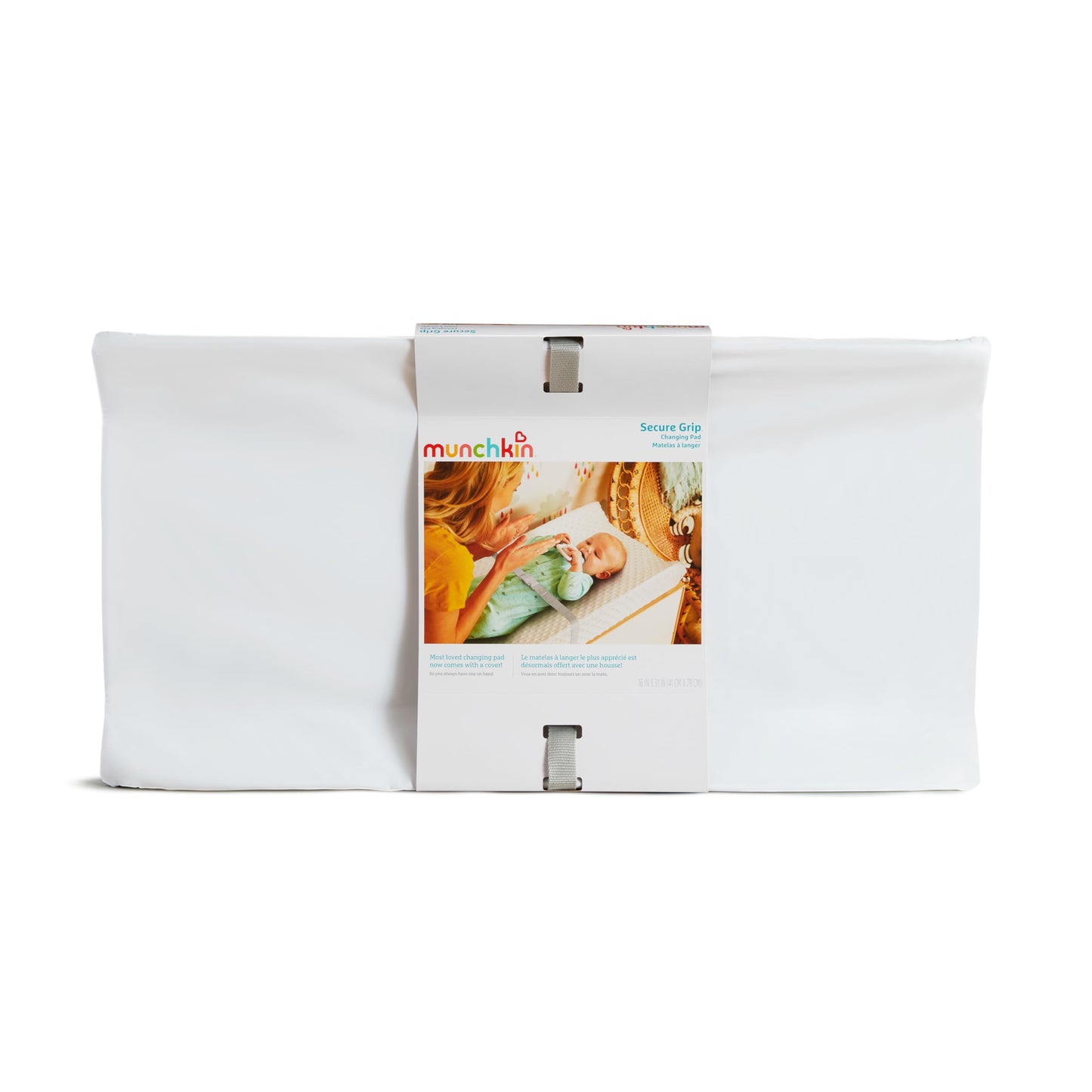 Cambiador de Pañales Munchkin Blanco Tela Impermeable con Agarre Seguro