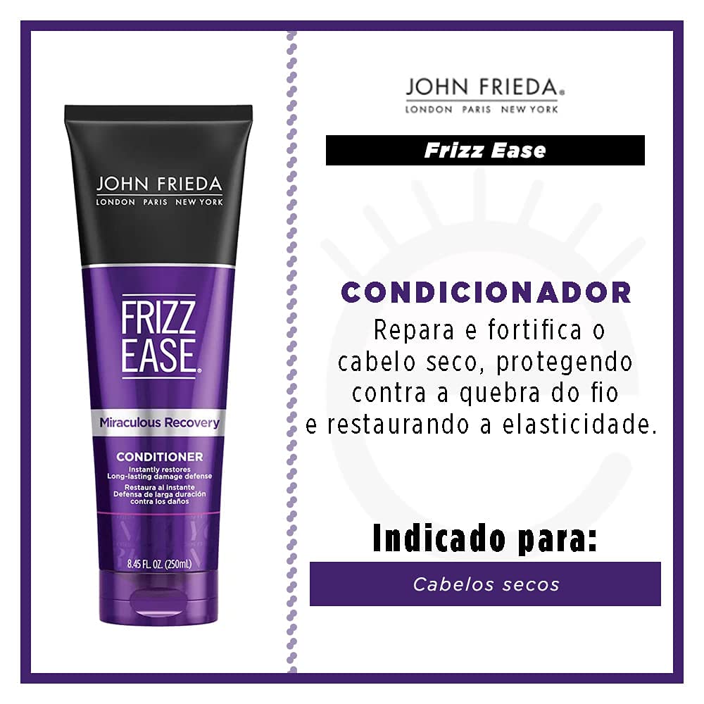 John Frieda Repairing Conditioner Frizz Ease Miraculous Recovery, 8.45 Onzas