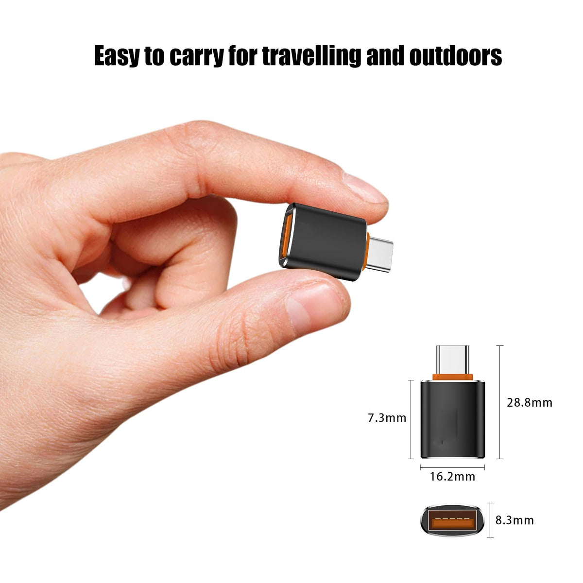 Adaptadores USB a USBC TFAK Negro Paquete de 10 Compatibles con iPhone iPad Google Pixel